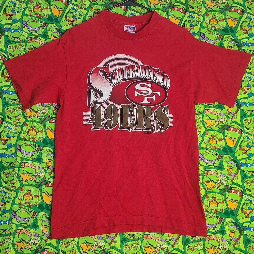 Vintage Is san francisco 49ERS 90's Tee TRENCH There is a hole in the back